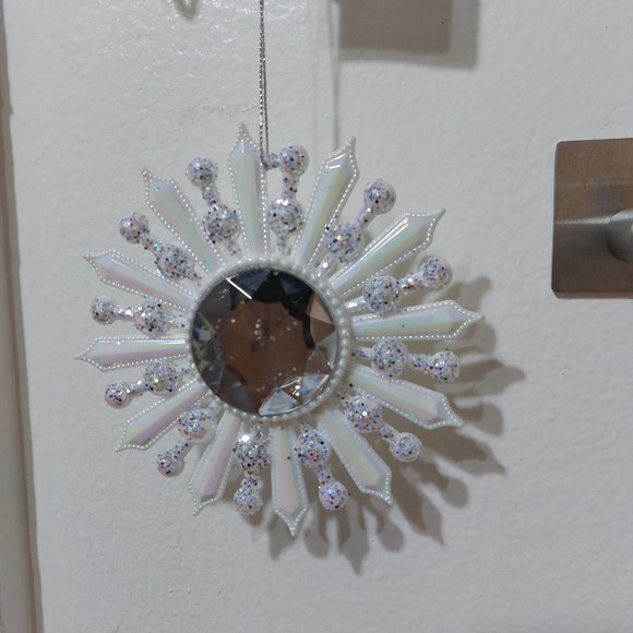 Shiny Glittering Snowflake Ornament - Picture 2 of 6